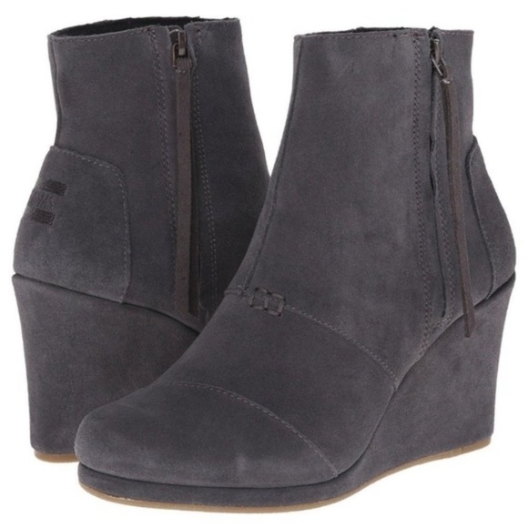 toms desert suede wedge bootie